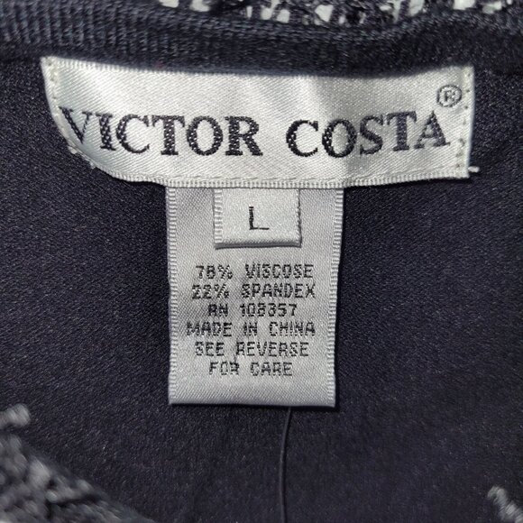 Victor Costa Sweater Womens L Black Fringe 3/4 Sleeve Cropped Cardigan Party New - Picture 4 of 10